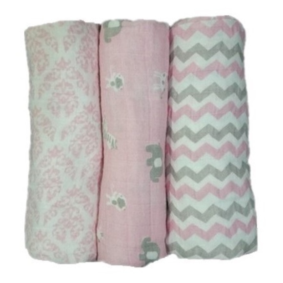 First Impressions Other - CLOSEOUT!! 100% Cotton Swaddle Blankets (Girl)